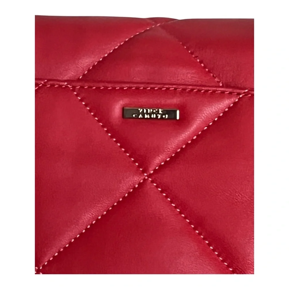 Vince Camuto Doty Red Quilted Leather Crossbody Handbag. - Picture 6 of 9
